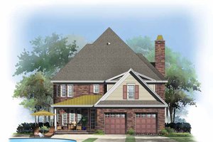 Exterior - Rear Elevation for Country House Plan #929-867 - 3 bed, 2.5 bath