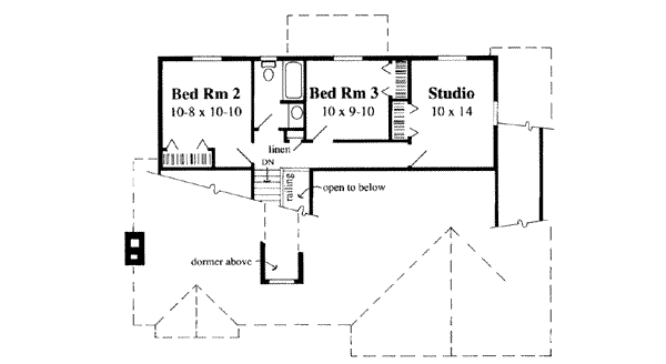 Traditional Floor Plan - Upper Floor Plan #75-133