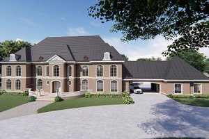 Exterior - Front Elevation 3 for European House Plan #923-256 - 6 bed, 6.5 bath
