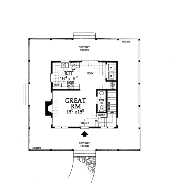 House Plan Design - Country Floor Plan - Main Floor Plan #72-1025