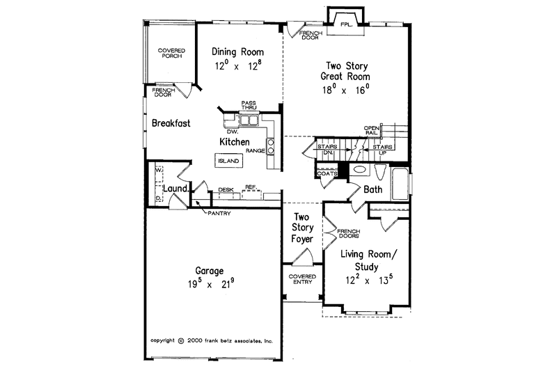 Home Plan - Floor Plan - Main Floor for Colonial House Plan #927-708 - 3 bed, 3 bath