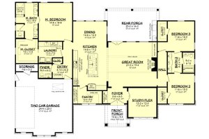 Floor Plan - Main Floor for Farmhouse House Plan #430-273 - 3 bed, 2.5 bath