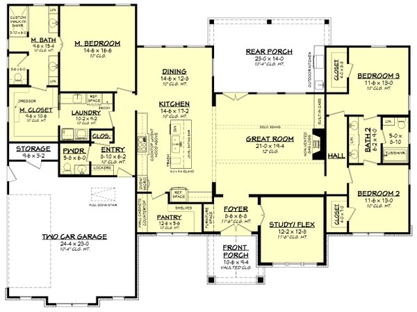 Dream House Plan - Farmhouse Floor Plan - Main Floor Plan #430-273