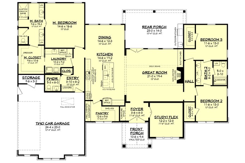 Farmhouse Style House Plan - 3 Beds 2.5 Baths 2574 Sq/Ft Plan #430-273 ...