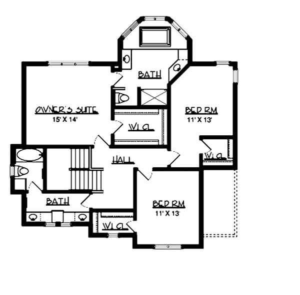 House Blueprint - Craftsman Floor Plan - Upper Floor Plan #320-1004
