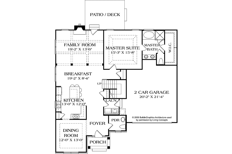 Architectural House Design - Floor Plan - Main Floor for Traditional House Plan #453-541 - 5 bed, 3.5 bath