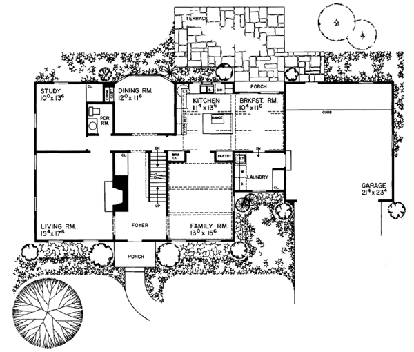 Architectural House Design - Classical Floor Plan - Main Floor Plan #72-680