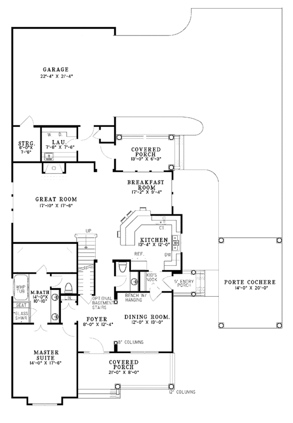 House Plan Design - Colonial Floor Plan - Main Floor Plan #17-2858