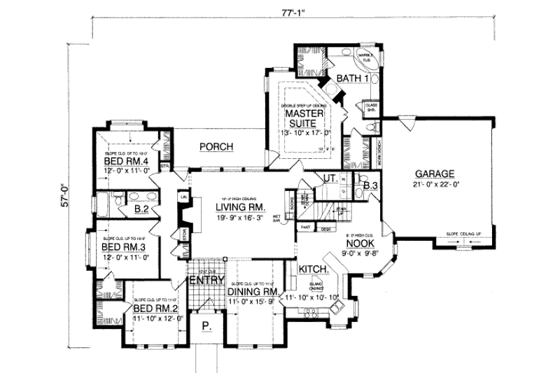 Dream House Plan - Floor Plan - Main Floor for European House Plan #40-409 - 4 bed, 2.5 bath