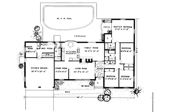 Floor Plan - Main Floor for Modern House Plan #312-561 - 4 bed, 3 bath