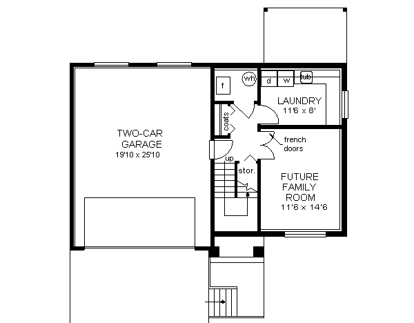 House Blueprint - Traditional Floor Plan - Lower Floor Plan #18-307