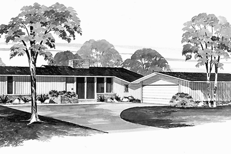 House Blueprint - Contemporary Exterior - Front Elevation Plan #72-575