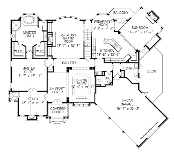 House Design - Traditional Floor Plan - Main Floor Plan #54-339