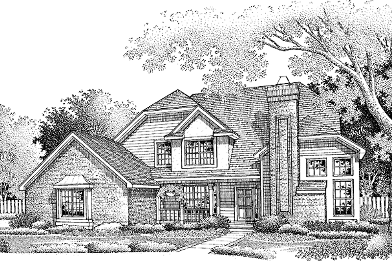 Architectural House Design - European Exterior - Front Elevation Plan #320-524