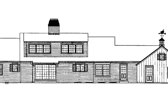 Exterior - Rear Elevation for Colonial House Plan #72-551 - 4 bed, 2.5 bath