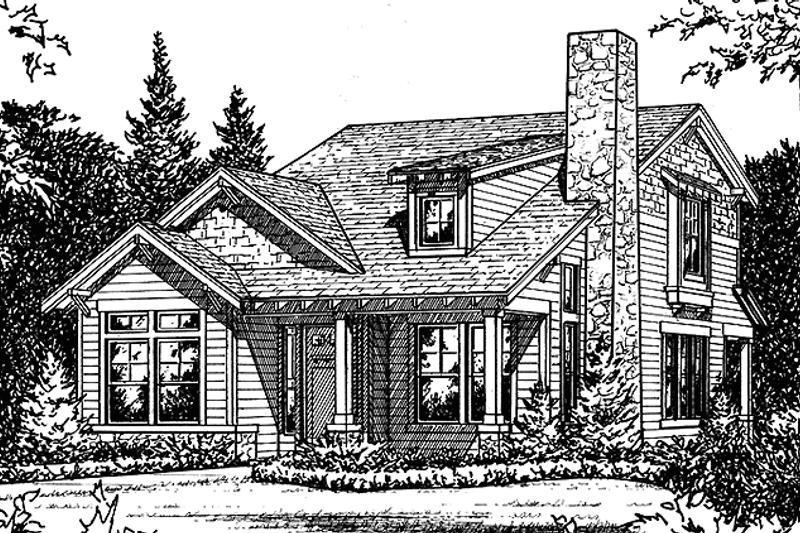 Architectural House Design - Craftsman Exterior - Front Elevation Plan #472-303