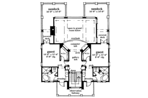 Floor Plan - Upper Floor for Classical House Plan #930-76 - 3 bed, 3.5 bath