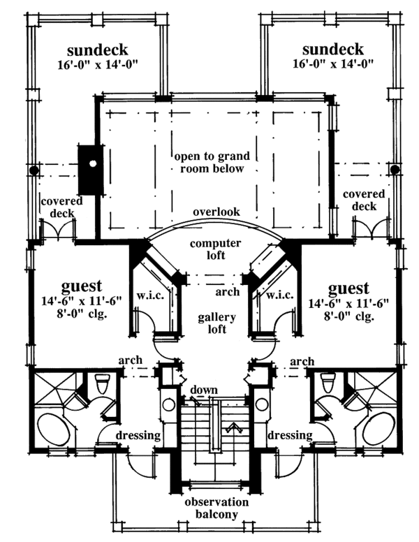 House Plan Design - Classical Floor Plan - Upper Floor Plan #930-76