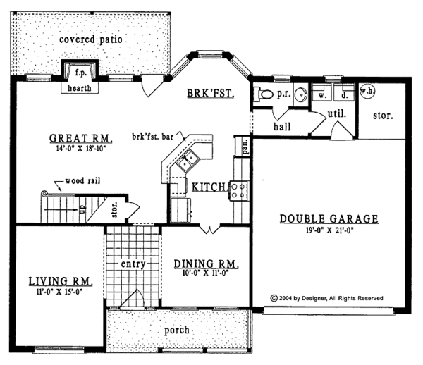 House Plan Design - Traditional Floor Plan - Main Floor Plan #42-544