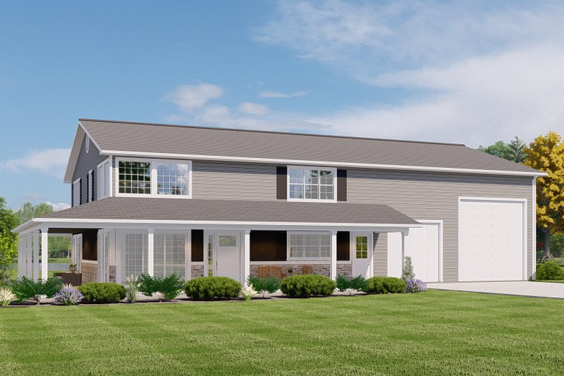 House Design - Barndominium Exterior - Front Elevation Plan #1064-213