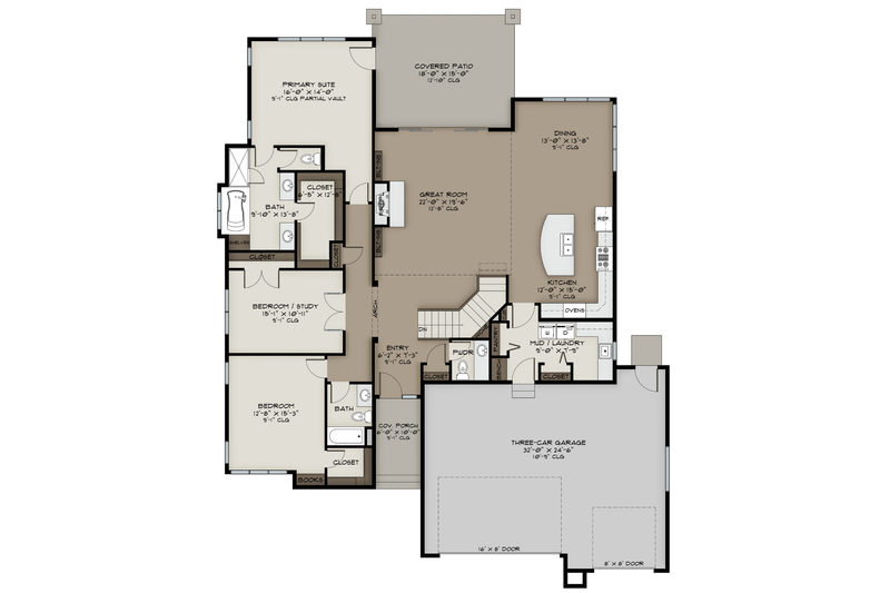 House Plan Design - Floor Plan - Main Floor for Contemporary House Plan #1108-12 - 3 bed, 2.5 bath
