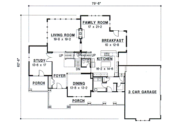 Bungalow Floor Plan - Main Floor Plan #67-274