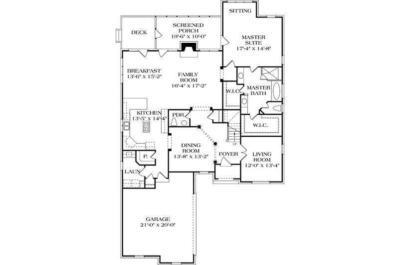 Home Plan - Floor Plan - Main Floor for European House Plan #453-336 - 5 bed, 3.5 bath