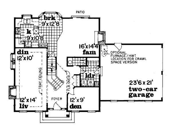 House Plan Design - Classical Floor Plan - Main Floor Plan #47-837