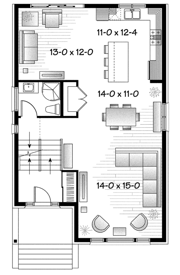 Architectural House Design - Contemporary Floor Plan - Main Floor Plan #23-2584