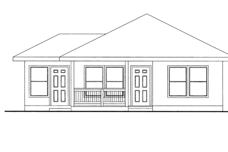 Architectural House Design - Exterior - Front Elevation 1 for Ranch House Plan #117-847 - 4 bed, 3.5 bath