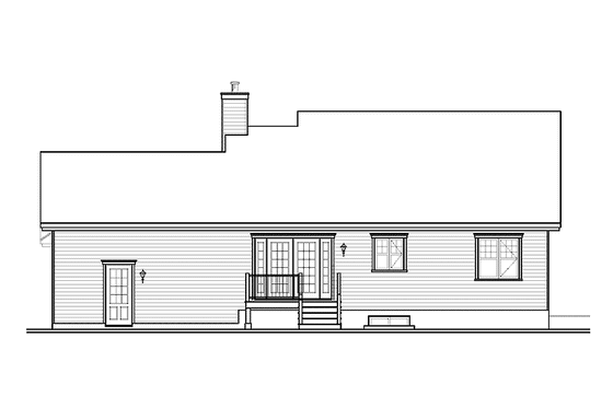 Exterior - Rear Elevation for Traditional House Plan #23-2530 - 2 bed, 1 bath