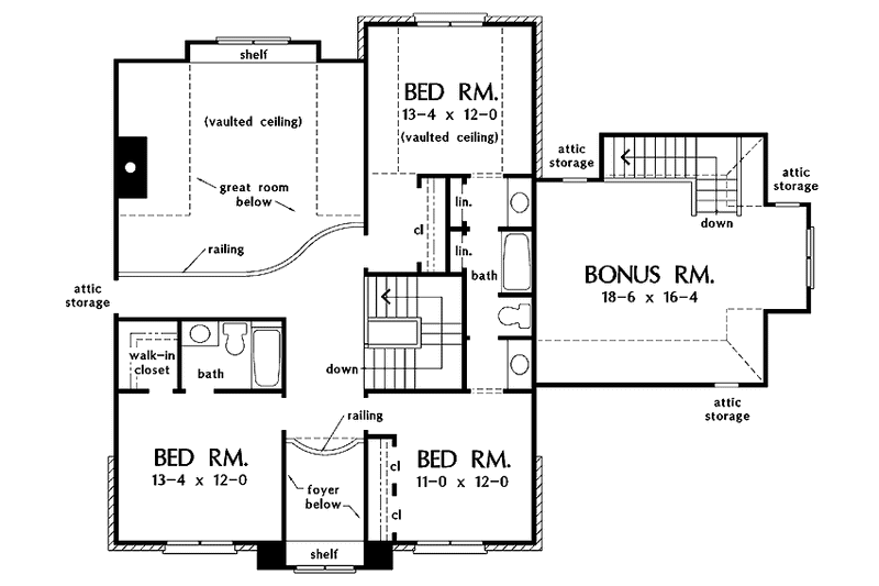 Home Plan - Floor Plan - Upper Floor for Colonial House Plan #929-705 - 5 bed, 4 bath