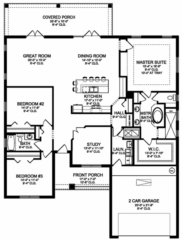 Home Plan - Colonial Floor Plan - Main Floor Plan #1058-124