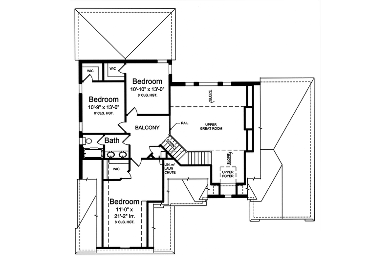Dream House Plan - Floor Plan - Upper Floor for Cottage House Plan #46-865 - 4 bed, 2.5 bath