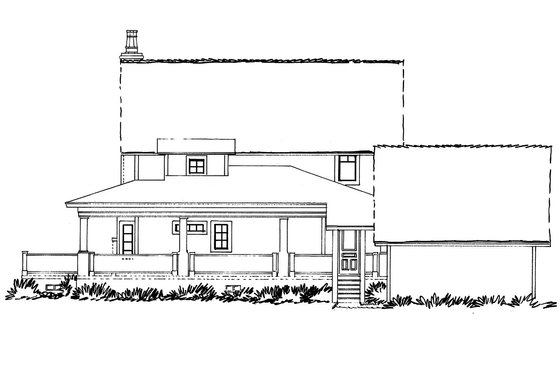 Exterior - Rear Elevation for Country House Plan #942-50 - 3 bed, 3.5 bath