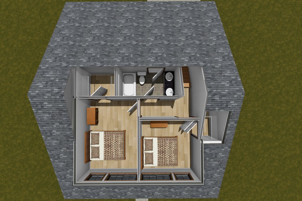 Floor Plan - Upper Floor 1 for Cottage House Plan #513-2396 - 3 bed, 2.5 bath
