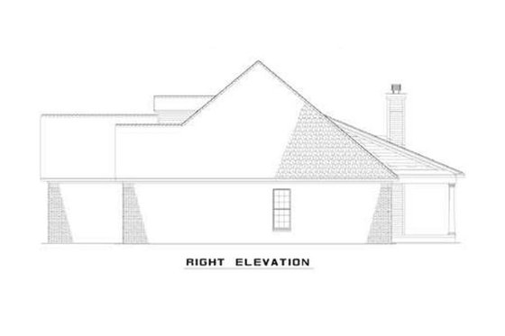 Exterior - Other Elevation 1 for Traditional House Plan #17-1093 - 4 bed, 2 bath