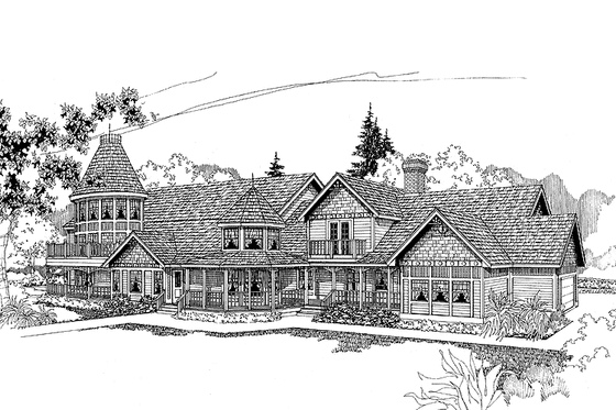 Exterior - Front Elevation 3 for Craftsman House Plan #60-662 - 6 bed, 4 bath