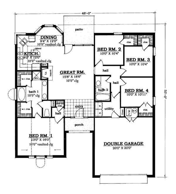 Architectural House Design - Country Floor Plan - Main Floor Plan #42-708