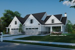 Exterior - Front Elevation 4 for Farmhouse House Plan #929-1189 - 4 bed, 4.5 bath