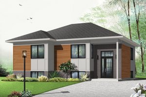 Exterior - Front Elevation 3 for Contemporary House Plan #23-2578 - 2 bed, 1 bath