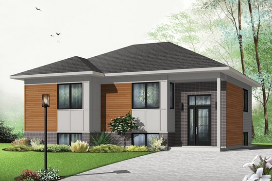 Exterior - Front Elevation 3 for Contemporary House Plan #23-2578 - 2 bed, 1 bath