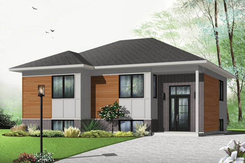 Dream House Plan - Exterior - Front Elevation 3 for Contemporary House Plan #23-2578 - 2 bed, 1 bath