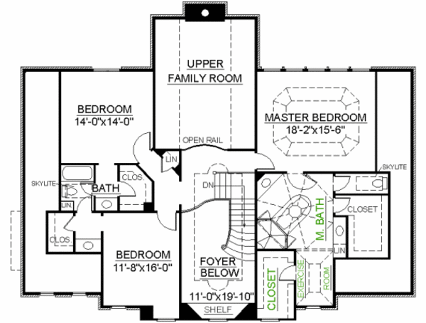 Architectural House Design - Colonial Floor Plan - Upper Floor Plan #119-320