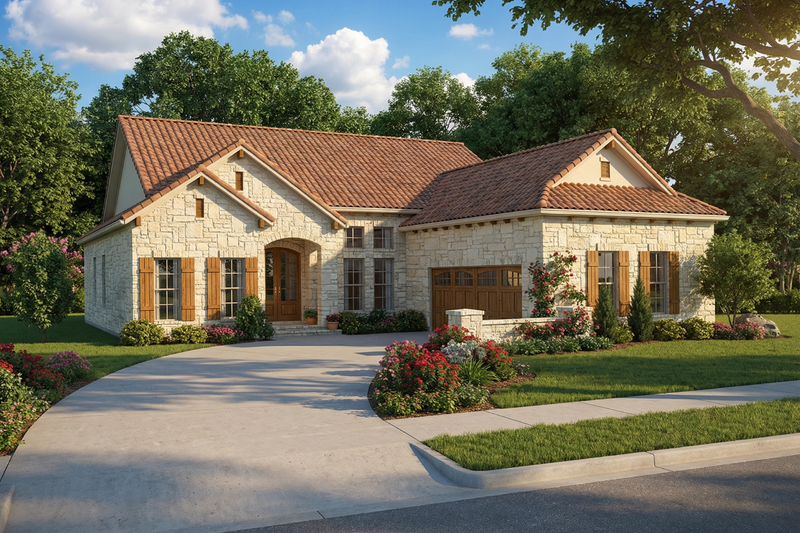 House Blueprint - European Exterior - Front Elevation Plan #17-2924