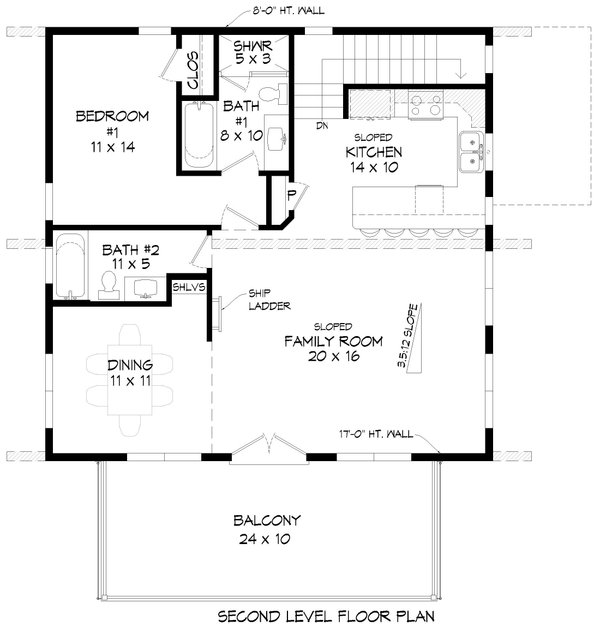 Home Plan - Modern Floor Plan - Upper Floor Plan #932-1009