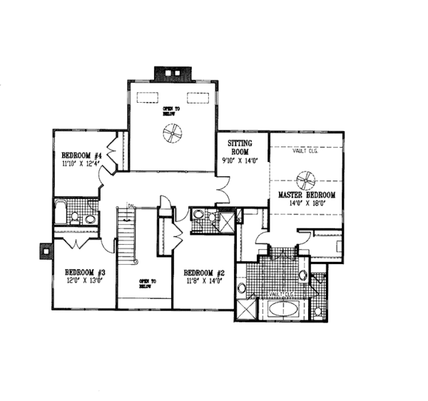 House Plan Design - Colonial Floor Plan - Upper Floor Plan #953-45