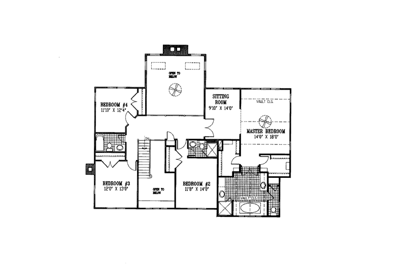 Home Plan - Floor Plan - Upper Floor for Colonial House Plan #953-45 - 4 bed, 3.5 bath
