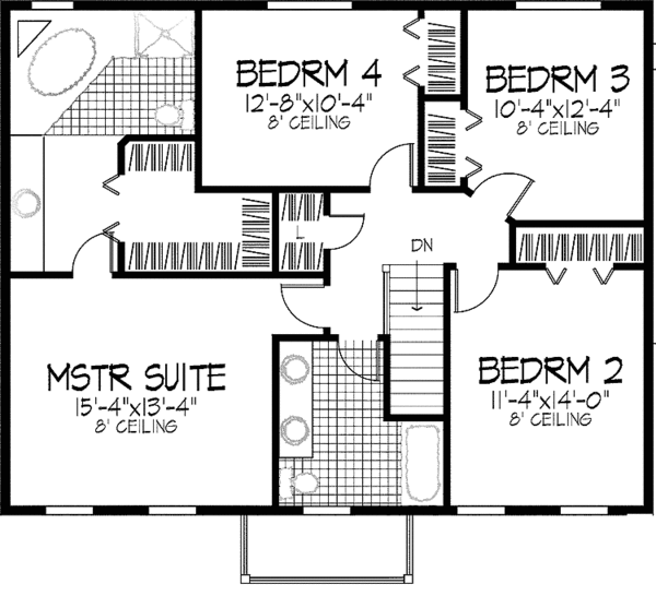 House Plan Design - Classical Floor Plan - Upper Floor Plan #51-875