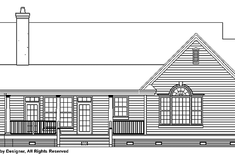 Home Plan - Exterior - Rear Elevation for Country House Plan #929-128 - 3 bed, 2 bath